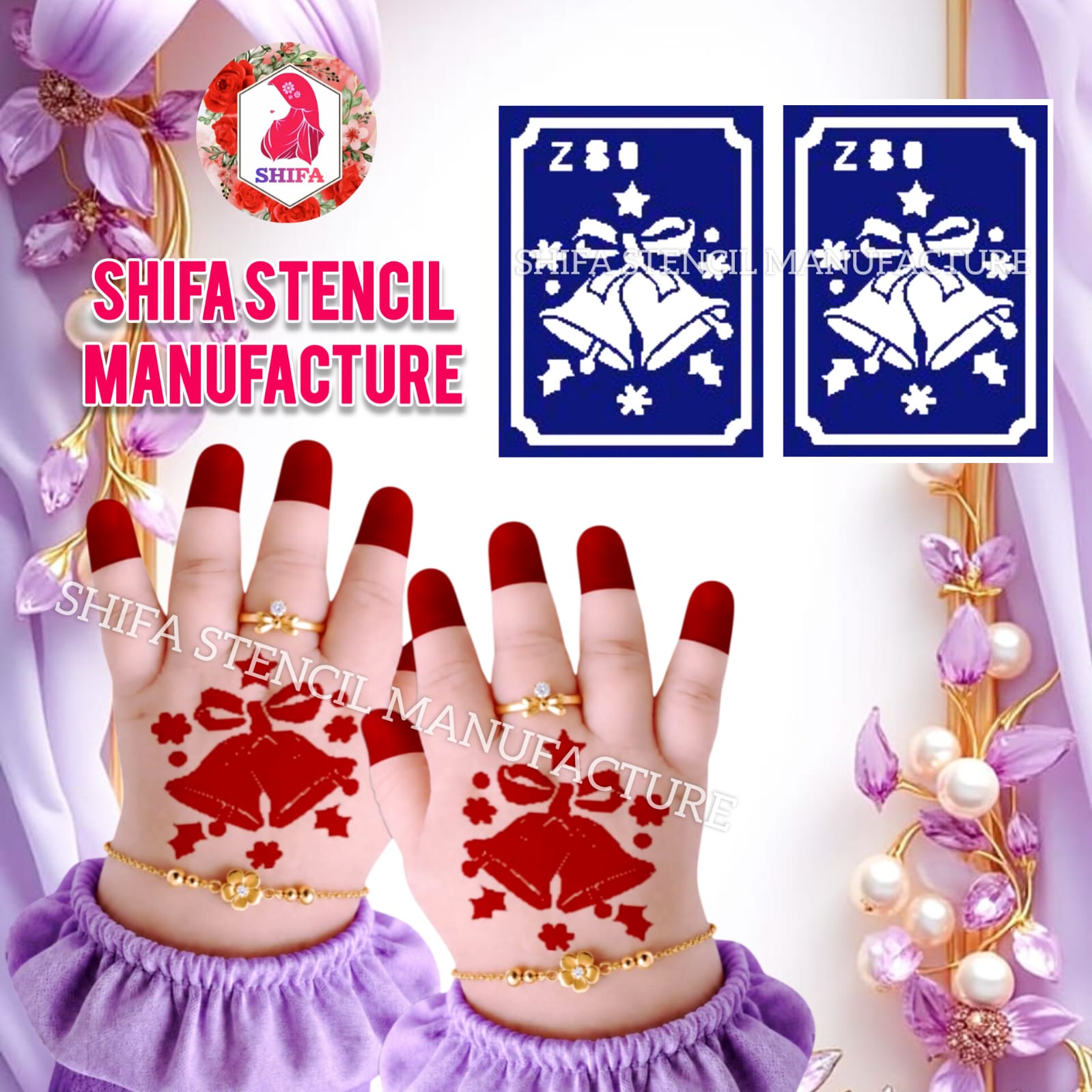 Z 80 Festive Bells - Sticker overview - Shifa Stencil Manufacturer